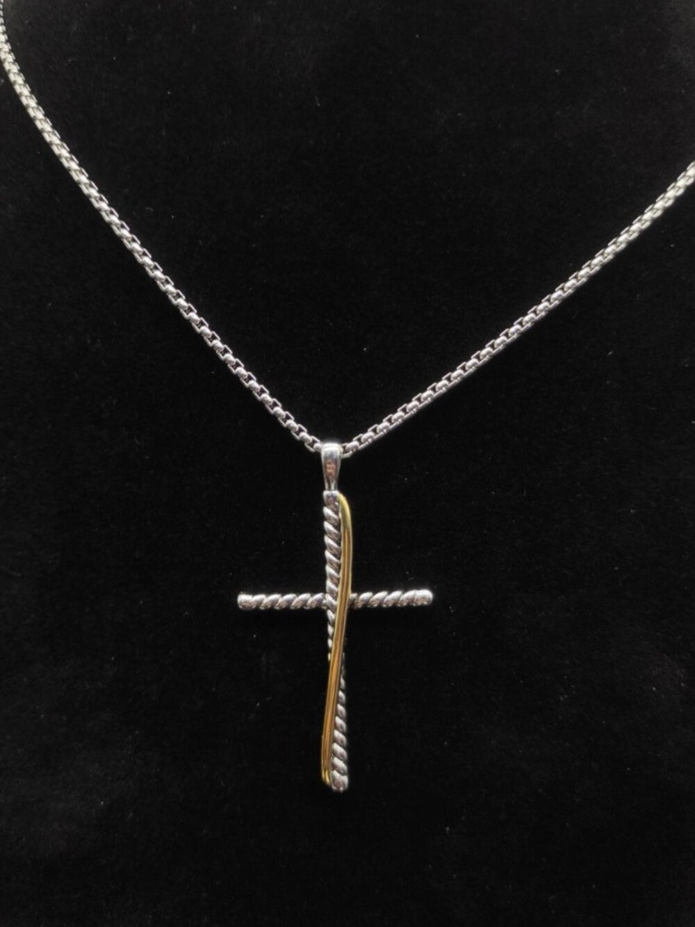 QDW-2050-David Yurman Cross Necklace 925 silver